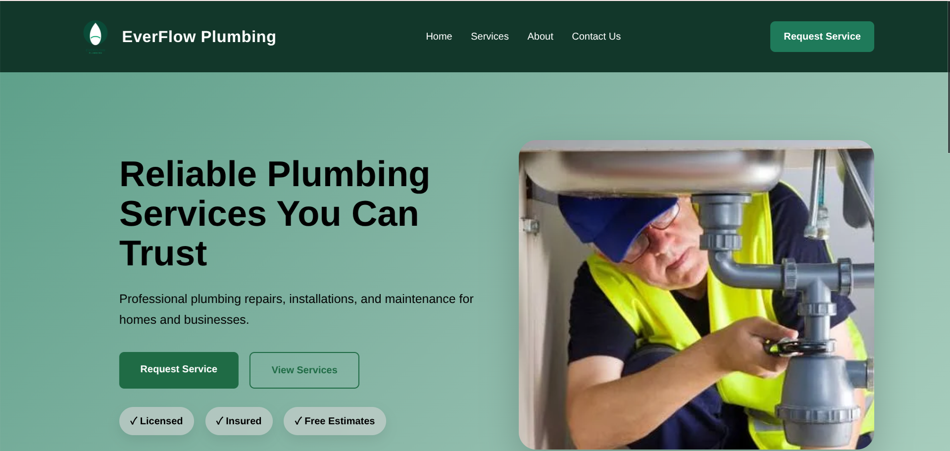 EverFlow Plumbing Website